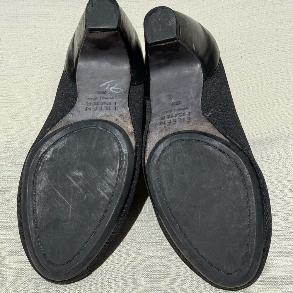 Eileen Fisher Matte Black Grosgrain Booties women’s size 8.5 - Picture 7 of 8